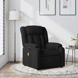 vidaXL Masažni naslanjač črno blago | Shoptok.si