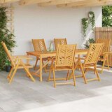  Vrtni set za objed 7 pcs Smeđa Čvrsto drvo akacije | shoptok.hr