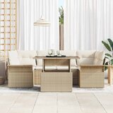  Sjedeća garnitura za vrt 7 kom. Bež [Sintetički]: Poli Ratan 234 x 132,5 x 85 cm | shoptok.hr