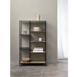 Unique Furniture Crna/u prirodnoj boji biblioteka u dekoru hrasta 80x146x35 cm Altino – | shoptok.hr