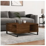 vidaXL Klubska mizica rjavi hrast 80x80x36,5 cm inzenirski l | Shoptok.si
