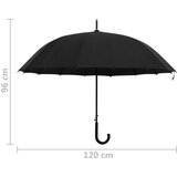 vidaXL Dežnik avtomatski črn 120 cm | Shoptok.si