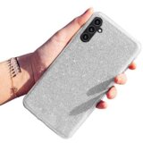 Onasi silikonski ovitek z bleščicami bling za samsung galaxy A34 - srebrn Cene