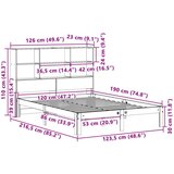 vidaXL Krevet s regalom z knjige bez madraca bijeli 120x190cm borovina | shoptok.hr