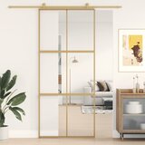 vidaXL Drsna vrata zlata 90x205 cm prozorno ESG steklo in aluminij Cene