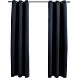 vidaXL Zatemnitvene zavese z obroči 2 kosa črne 97x213 cm blago Cene