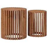  Set pomoćnih stolića s pohranom s vratima Smeđa 40 x 40 x 45 cm | shoptok.hr
