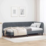 vidaXL Kutni okvir kreveta s uzglavljem Tamno siva 90 x 200 cm Baršun | shoptok.hr