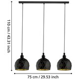 Eglo visilica roccaforte crna, 3x40 w, E14 | shoptok.hr