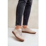 Zazoo Low suede women's sneakers beige N1068 | Shoptok.si