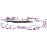  Posteljni okvir betonsko siv 160x200 cm inženirski les | Shoptok.si