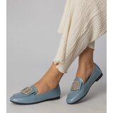 Gemre Blue women's loafers with a gold ornament Frada | Shoptok.si