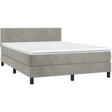  s oprugama i madracem svjetlosivi 140x190 cm baršunasti | shoptok.hr