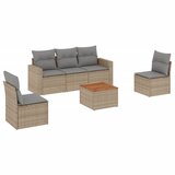 Maison Chic Seti vrtnega pohištva - Vrtna garnitura - Vrtni pohištvo set 6-delna z blazinami bež poli ratan, (21813102) | Shoptok.si