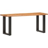 vidaXL Klop z naravnimi robovi 110 cm trden akacijev les in jeklo cene