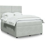 vidaXL Box spring postelja z vzmetnico svetlo siva 140x200 cm žamet | Shoptok.si