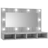 Ormarić Omarica z ogledalom in LED lučkami siva sonoma 90x31,5x62 cm, (20716825) | Shoptok.si