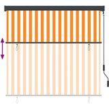 vidaXL Vanjska Roleta Narančasta i bijela 180 x 250 cm tkanina | shoptok.hr