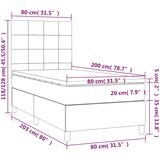  box spring s madracem LED smeđesivi 80 x 200 cm tkanina | shoptok.hr