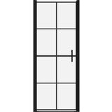  Vrata za tuš od kaljenog stakla 91 x 195 cm crna | shoptok.hr