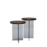 Hanah home set stolova serenity 2 walnut dark grey | ePonuda.com