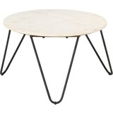 vidaXL Klubska mizica bela 65x65x42 cm pravi kamen z marmorno teksturo, (20712885) Cene
