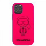 Karl Lagerfeld Originalen ovitek KLHCP12MSILFLPI za iPhone 12 ali 12 Pro pink silikonska zaščita - Full Body Iconic Cene