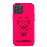 Karl Lagerfeld Originalen ovitek KLHCP12MSILFLPI za iPhone 12 ali 12 Pro pink silikonska zaščita - Full Body Iconic