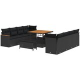 Sjedeća garnitura za vrt 12 kom. 10-Broj sjedala Crna poliratan 100 x 100 x 71 cm | Shoptok.si