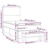  Box spring postelja z vzmetnico svetlo siva 90x200 cm blago, (20791212) | Shoptok.si