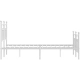  Metalni okvir kreveta uzglavlje i podnožje bijeli 120x200 cm | shoptok.hr