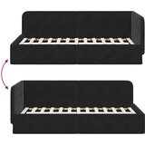 vidaXL Kotna postelja z vzglavjem Črna 90 x 190 cm Žamet | Shoptok.si