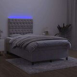  Box spring postelja z vzmetnico LED svetlo siva 120x200cm žamet, (20790289) | Shoptok.si