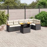 vidaXL 7-dijelni set vrtnih sofa od poliratana s jastucima crni | shoptok.hr