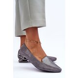 Kesi Grey notches on flat loxes heel
