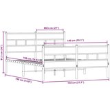 vidaXL Metalni okvir kreveta bez madraca boja hrasta 140x190 cm | shoptok.hr
