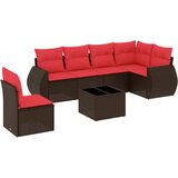 vidaXL 7-delni vrtni komplet sedežnih garnitur z blazinami rjav poli ratan, (5000293582) | Shoptok.si