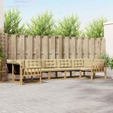  Set vanjskih sofa 7 kom. Bijela i bež Smeđa 404 x 168,5 x 73 cm | shoptok.hr