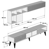 Hanah home Milan - Walnut, Black TV omarica, (20863719) | Shoptok.si