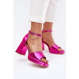 Boto Lacquered Women's Sandals On Heels Fuchsia Marila | Shoptok.si
