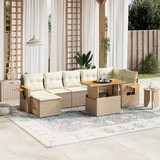Maison Chic Seti vrtnega pohištva - Vrtna garnitura - Vrtni pohištvo set 8-delna z blazinami bež poli ratan, (21799335) | Shoptok.si