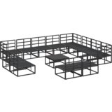 vidaXL Sjedeća garnitura za vrt 13 pcs Crna 70 x 70 x 32 cm Aluminij | shoptok.hr