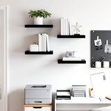  Plutajuće zidne police 4 kom sjajne crne 40 x 23 x 3,8 cm MDF | shoptok.hr