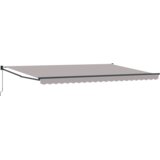 vidaXL Manuelna uvlačiva tenda svijetlo siva 500x300 cm, Zamjenska tenda za okvir 5x3 m svijetlo siva | shoptok.hr