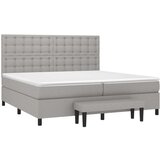  Box spring postelja z vzmetnico svetlo siva 200x200 cm blago, (20851643) | Shoptok.si