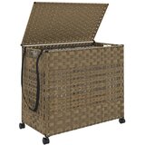  Košara za rublje s kotačima 66x35x60 cm od ratana | Eponuda.com