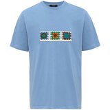 Antioch Majica svijetloplava / smeđa / zelena / narančasta / bijela | shoptok.hr