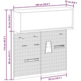  Set orodjarne in pegboarda v 3 delih, stensko nameščen, rdeča kovina, (22048531) | Shoptok.si