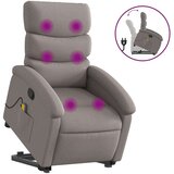 vidaXL Masažni naslanjač s funkcijo vstajanja taupe blago | Shoptok.si