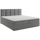 MID.YOU POSTELJA Z VZMETNICO 180 cm x 220 cm , les, tekstil, leseni material siva | Shoptok.si